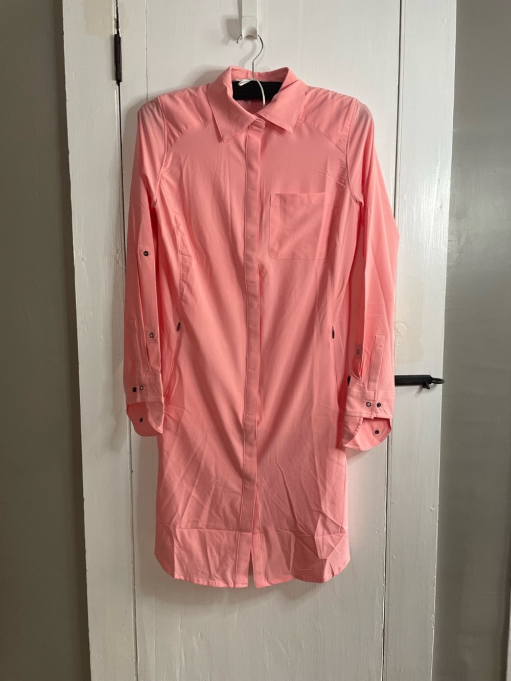 COOLIBAR  Women’s High-Tech Malta Travel Shirt Dress Coral UPF 50+ Size XS (2-4)
